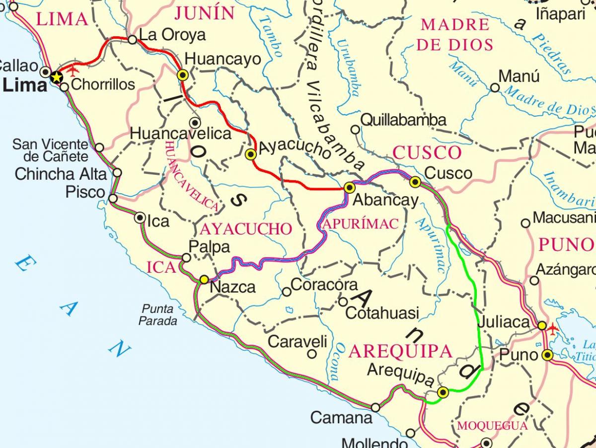 kart over cusco i Peru