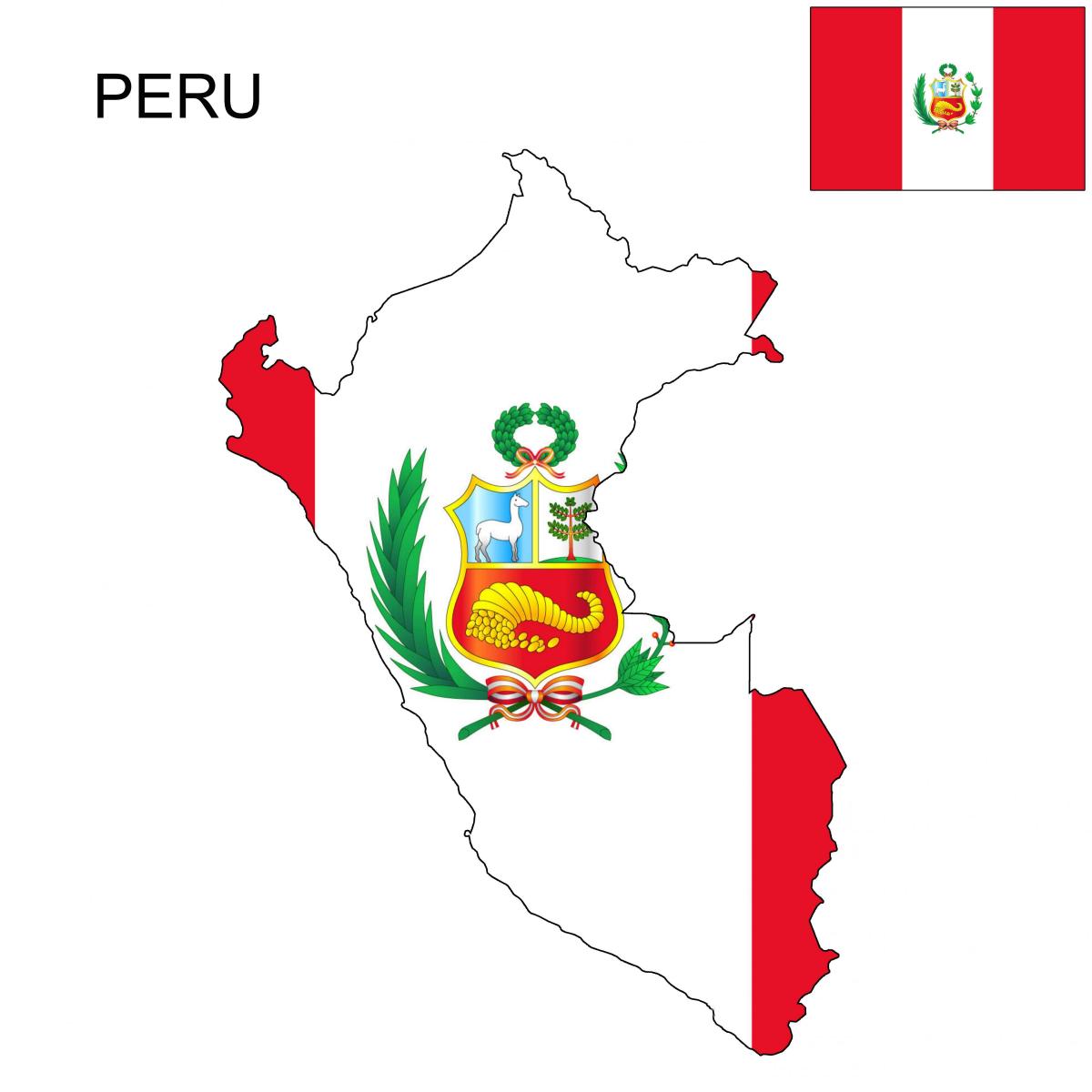 kart over Peru flagg