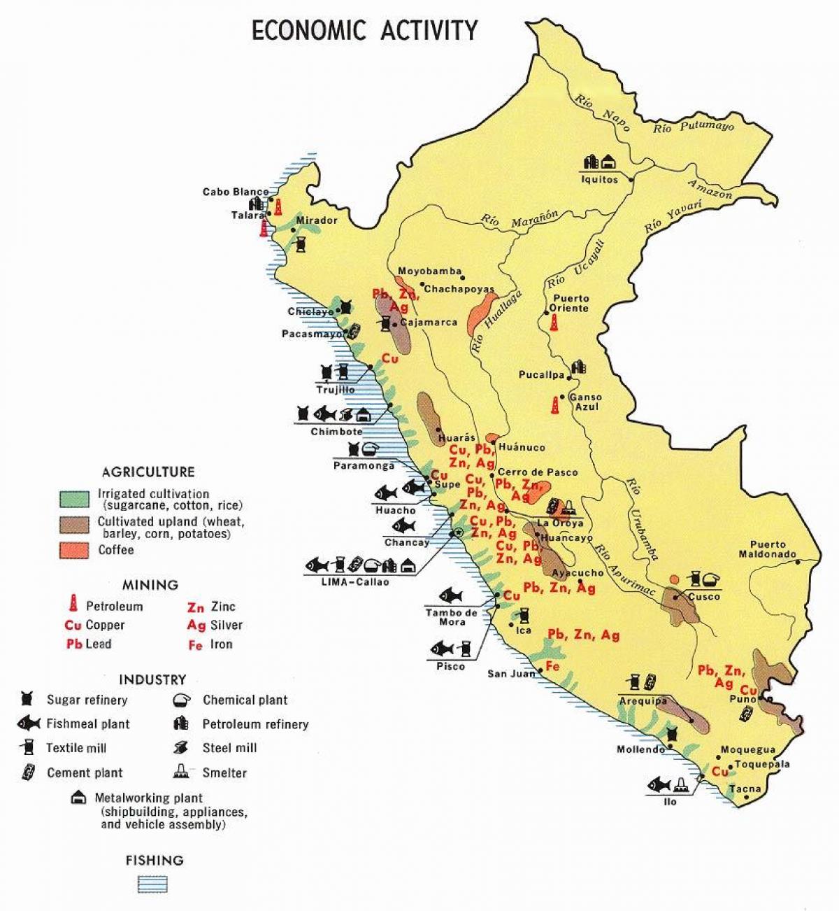 kart over Peru landbruk