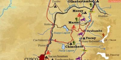 Kart av sacred valley cusco i Peru