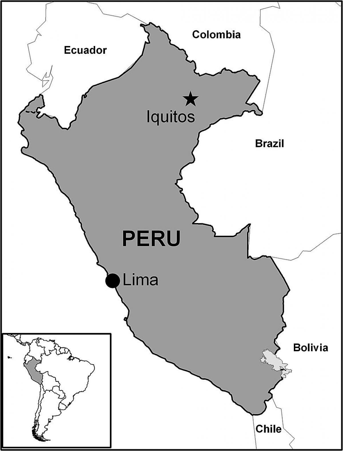 kart av iquitos i Peru