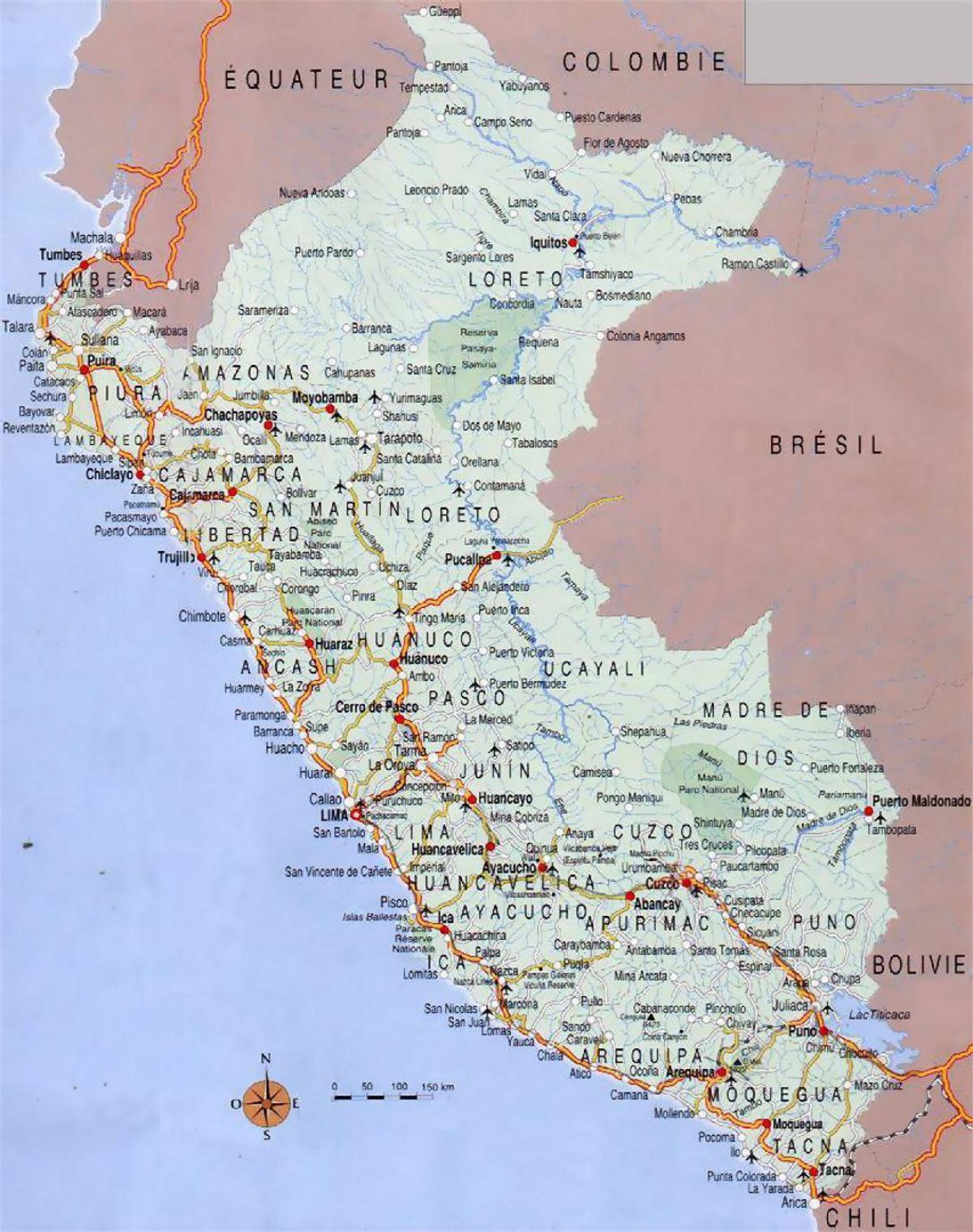 kart over Peru byer