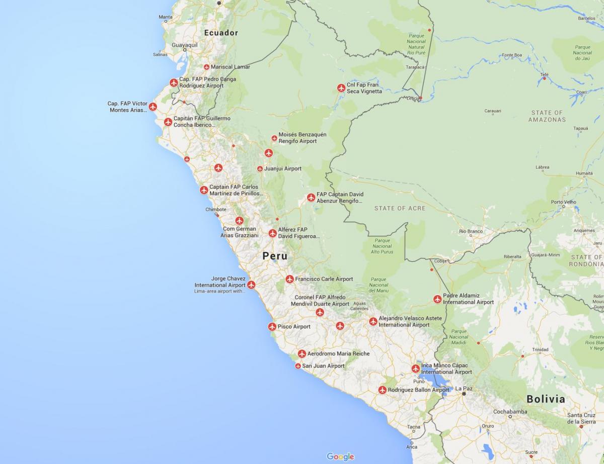 flyplasser i Peru kart