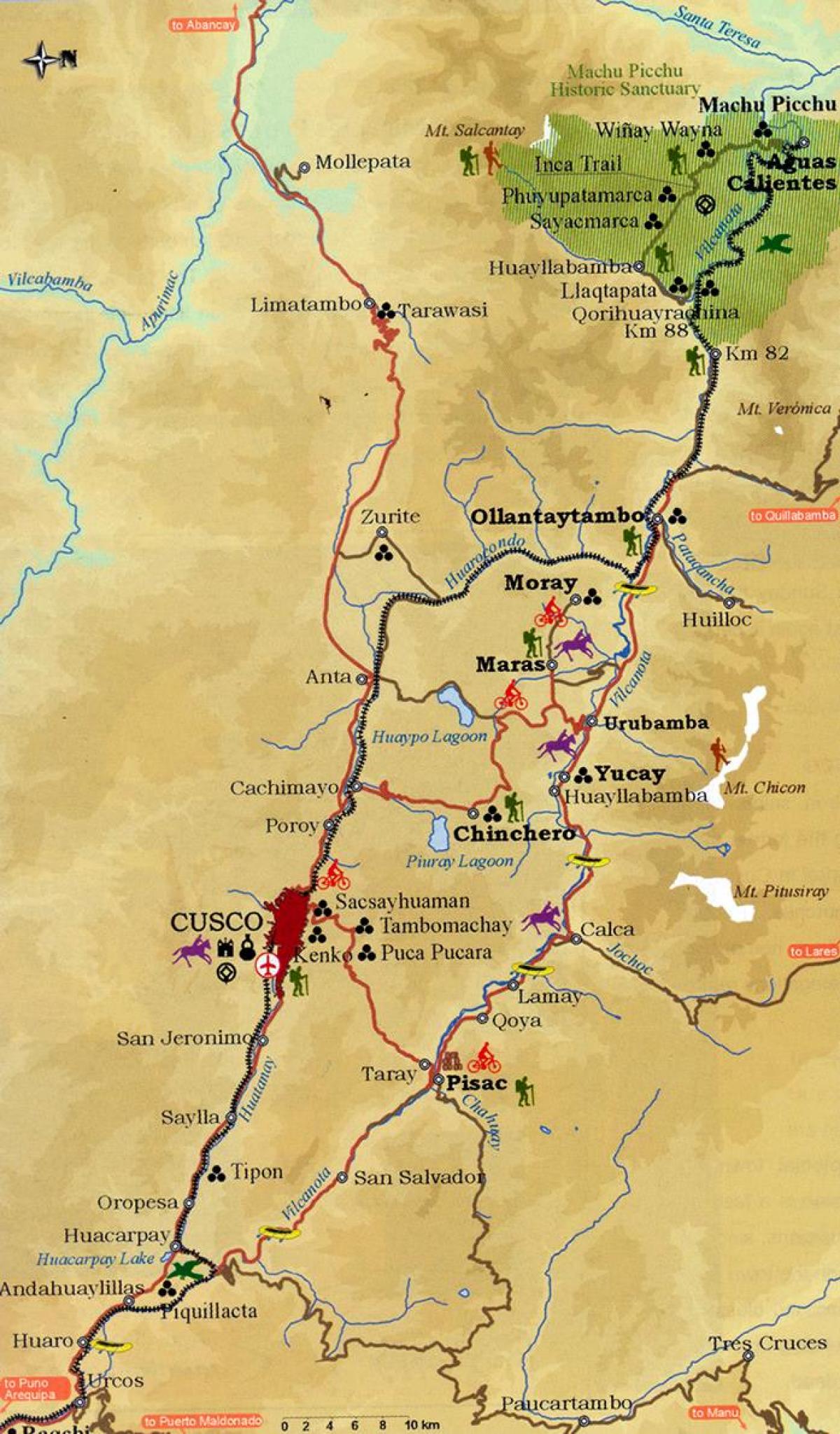 kart av sacred valley cusco i Peru