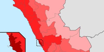 Peru befolkningstetthet kart