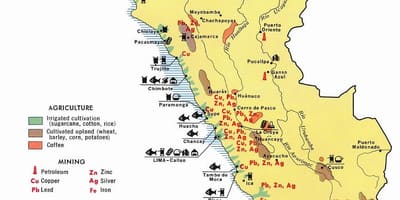 Kart over Peru landbruk